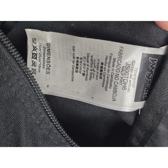 JanSport Half Pint Mini Backpack Day Bag Travel Black Back School Embroid Flower - Picture 7 of 8